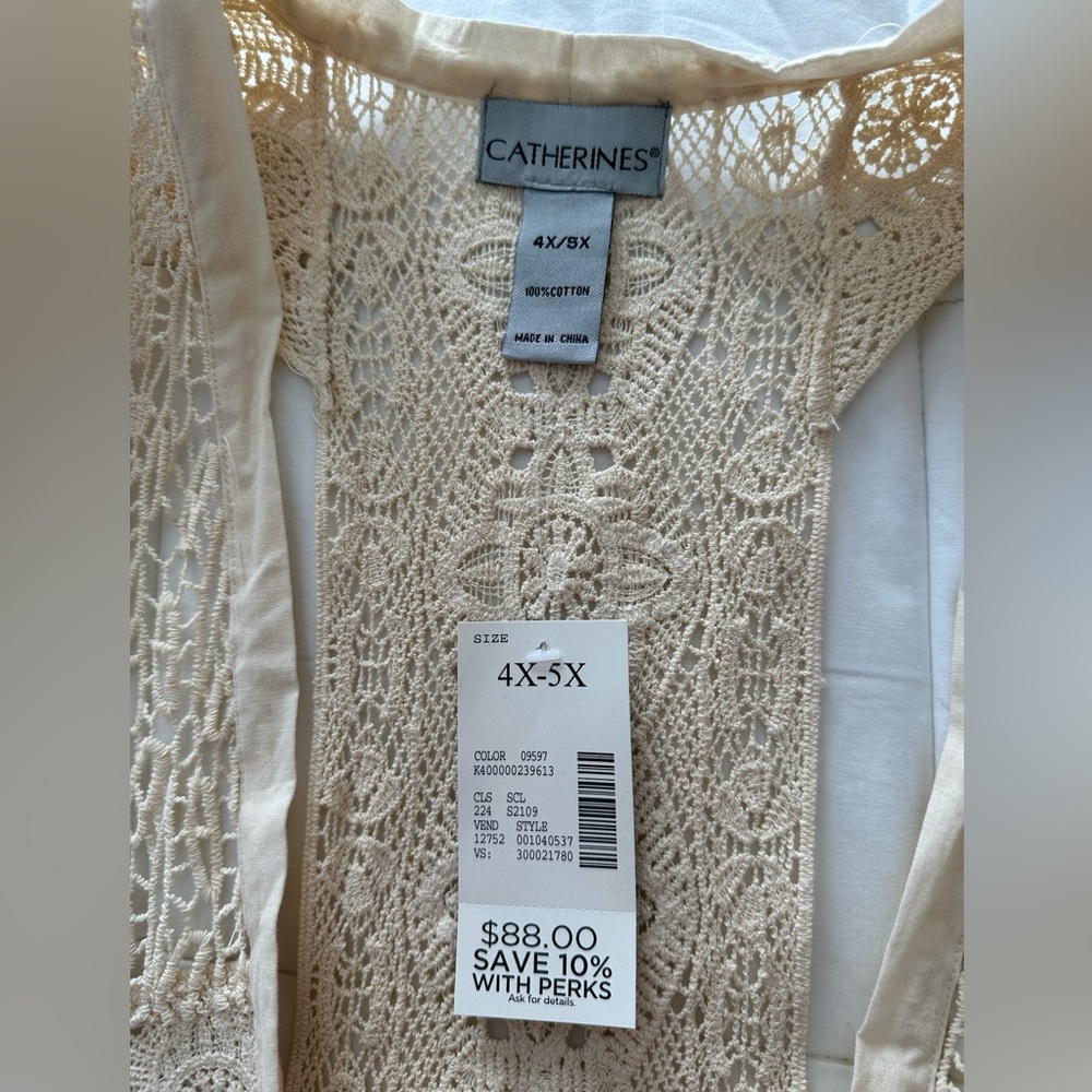 Women’s plus size beautiful lace vest. 4X/5X brand new never worn. - Picture 12 of 14